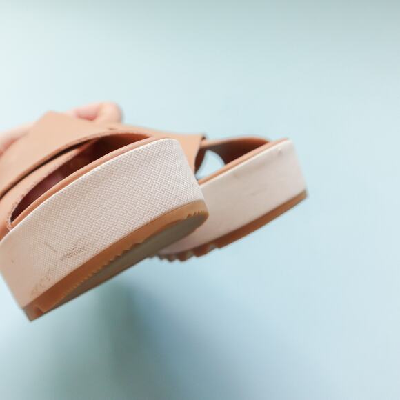 Sorel Cameron Flatform Lug Sole Leather Slip On Platform Sandals Size 9.5 - Picture 6 of 8